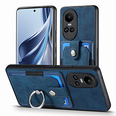 Coque Silicone Gel Motif Cuir Housse Etui SD2 pour Oppo Reno10 Pro 5G Bleu