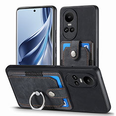 Coque Silicone Gel Motif Cuir Housse Etui SD2 pour Oppo Reno10 Pro 5G Noir