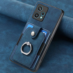 Coque Silicone Gel Motif Cuir Housse Etui SD2 pour Realme 9 Pro+ Plus 5G Bleu