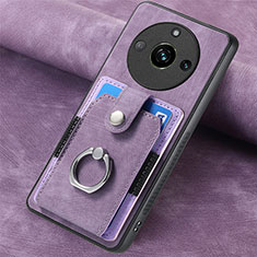 Coque Silicone Gel Motif Cuir Housse Etui SD2 pour Realme Narzo 60 Pro 5G Violet Clair