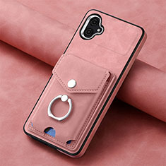 Coque Silicone Gel Motif Cuir Housse Etui SD2 pour Samsung Galaxy A04 4G Rose