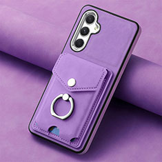 Coque Silicone Gel Motif Cuir Housse Etui SD2 pour Samsung Galaxy A34 5G Violet Clair