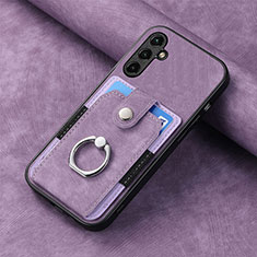 Coque Silicone Gel Motif Cuir Housse Etui SD2 pour Samsung Galaxy A54 5G Violet Clair