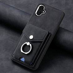 Coque Silicone Gel Motif Cuir Housse Etui SD2 pour Samsung Galaxy F04 Noir