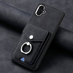 Coque Silicone Gel Motif Cuir Housse Etui SD2 pour Samsung Galaxy M04 Noir