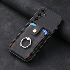 Coque Silicone Gel Motif Cuir Housse Etui SD2 pour Samsung Galaxy Quantum4 5G Noir