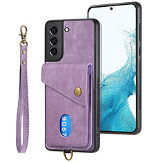 Coque Silicone Gel Motif Cuir Housse Etui SD2 pour Samsung Galaxy S23 Plus 5G Violet Clair