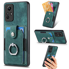 Coque Silicone Gel Motif Cuir Housse Etui SD2 pour Xiaomi Redmi Note 12S Vert