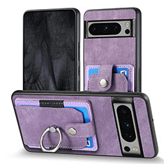 Coque Silicone Gel Motif Cuir Housse Etui SD3 pour Google Pixel 8 Pro 5G Violet