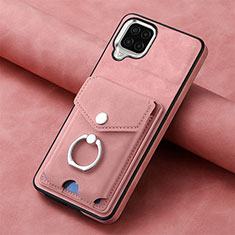 Coque Silicone Gel Motif Cuir Housse Etui SD3 pour Samsung Galaxy A12 Nacho Rose