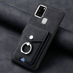 Coque Silicone Gel Motif Cuir Housse Etui SD3 pour Samsung Galaxy A21s Noir