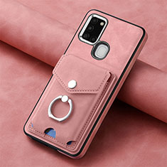 Coque Silicone Gel Motif Cuir Housse Etui SD3 pour Samsung Galaxy A21s Rose
