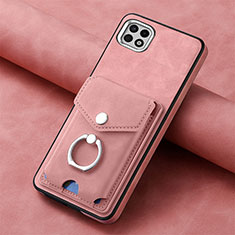 Coque Silicone Gel Motif Cuir Housse Etui SD3 pour Samsung Galaxy A22s 5G Rose