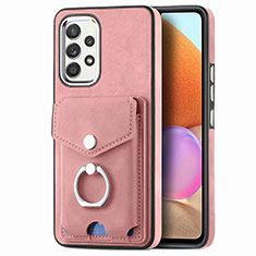 Coque Silicone Gel Motif Cuir Housse Etui SD3 pour Samsung Galaxy A32 4G Rose