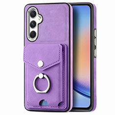 Coque Silicone Gel Motif Cuir Housse Etui SD3 pour Samsung Galaxy A34 5G Violet Clair