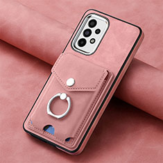 Coque Silicone Gel Motif Cuir Housse Etui SD3 pour Samsung Galaxy A73 5G Rose