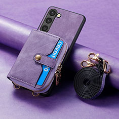 Coque Silicone Gel Motif Cuir Housse Etui SD3 pour Samsung Galaxy S25 Plus 5G Violet Clair