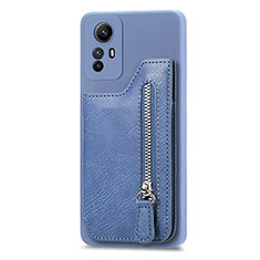 Coque Silicone Gel Motif Cuir Housse Etui SD3 pour Xiaomi Redmi Note 12S Bleu