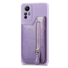 Coque Silicone Gel Motif Cuir Housse Etui SD3 pour Xiaomi Redmi Note 12S Violet