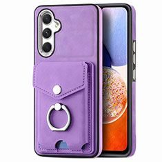 Coque Silicone Gel Motif Cuir Housse Etui SD4 pour Samsung Galaxy A14 4G Violet