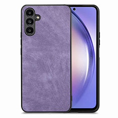 Coque Silicone Gel Motif Cuir Housse Etui SD4 pour Samsung Galaxy A54 5G Violet Clair