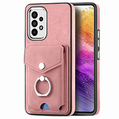 Coque Silicone Gel Motif Cuir Housse Etui SD4 pour Samsung Galaxy A73 5G Rose