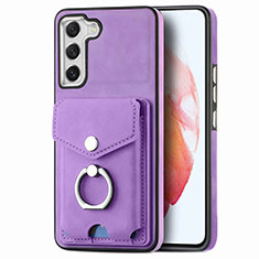 Coque Silicone Gel Motif Cuir Housse Etui SD4 pour Samsung Galaxy S21 FE 5G Violet