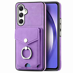 Coque Silicone Gel Motif Cuir Housse Etui SD5 pour Samsung Galaxy Quantum4 5G Violet Clair