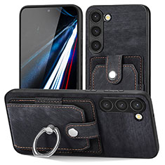 Coque Silicone Gel Motif Cuir Housse Etui SD5 pour Samsung Galaxy S22 5G Noir