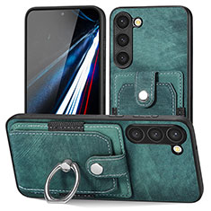 Coque Silicone Gel Motif Cuir Housse Etui SD5 pour Samsung Galaxy S22 5G Vert