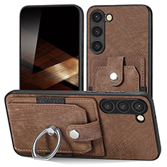 Coque Silicone Gel Motif Cuir Housse Etui SD5 pour Samsung Galaxy S24 5G Marron