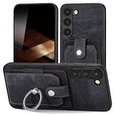 Coque Silicone Gel Motif Cuir Housse Etui SD5 pour Samsung Galaxy S25 5G Noir