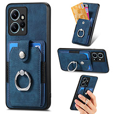 Coque Silicone Gel Motif Cuir Housse Etui SD6 pour Xiaomi Redmi Note 12 4G Bleu