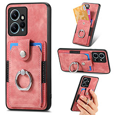 Coque Silicone Gel Motif Cuir Housse Etui SD6 pour Xiaomi Redmi Note 12 4G Rose