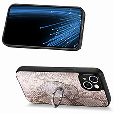 Coque Silicone Gel Motif Cuir Housse Etui SD7 pour Apple iPhone 14 Brun Clair