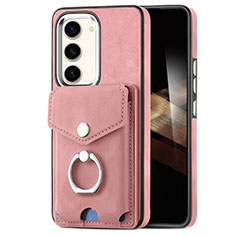 Coque Silicone Gel Motif Cuir Housse Etui SD7 pour Samsung Galaxy S24 5G Rose