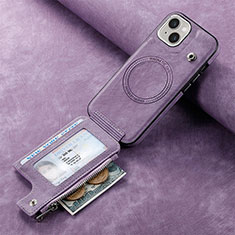 Coque Silicone Gel Motif Cuir Housse Etui SD9 pour Apple iPhone 13 Violet Clair