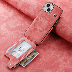 Coque Silicone Gel Motif Cuir Housse Etui SD9 pour Apple iPhone 15 Plus Rose