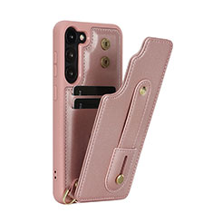 Coque Silicone Gel Motif Cuir Housse Etui SY1 pour Samsung Galaxy S22 5G Or Rose