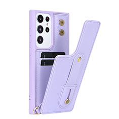 Coque Silicone Gel Motif Cuir Housse Etui SY1 pour Samsung Galaxy S25 Ultra 5G Violet