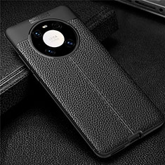 Coque Silicone Gel Motif Cuir Housse Etui U01 pour Huawei Mate 40 Pro Noir