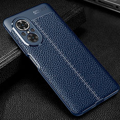 Coque Silicone Gel Motif Cuir Housse Etui WL1 pour Huawei Honor 50 SE 5G Bleu