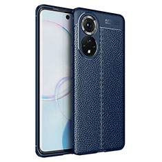 Coque Silicone Gel Motif Cuir Housse Etui WL1 pour Huawei Nova 9 Bleu