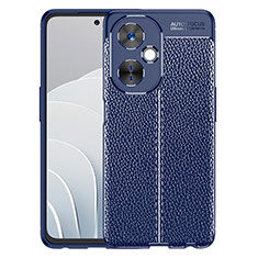 Coque Silicone Gel Motif Cuir Housse Etui WL1 pour Oppo K11x 5G Bleu