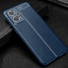 Coque Silicone Gel Motif Cuir Housse Etui WL1 pour Realme 9 4G Bleu