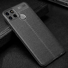 Coque Silicone Gel Motif Cuir Housse Etui WL1 pour Realme C12 Noir