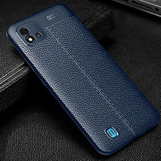 Coque Silicone Gel Motif Cuir Housse Etui WL1 pour Realme C20 Bleu