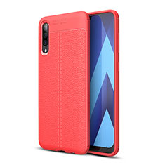 Coque Silicone Gel Motif Cuir Housse Etui WL1 pour Samsung Galaxy A70 Rouge