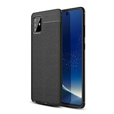 Coque Silicone Gel Motif Cuir Housse Etui WL1 pour Samsung Galaxy A81 Noir