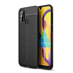 Coque Silicone Gel Motif Cuir Housse Etui WL1 pour Samsung Galaxy M21s Noir